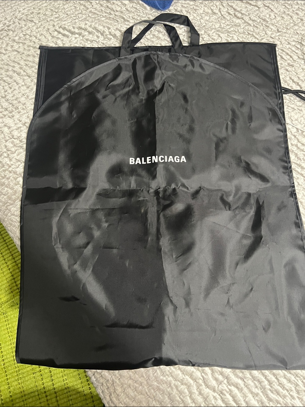 Balenciaga Black Nylon Garment Bag with White Logo